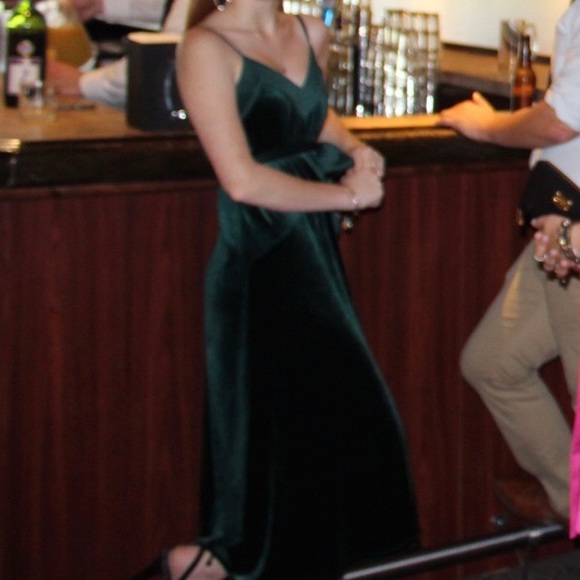 green emerald velvet dress Josette Green Velvet Mini Dress